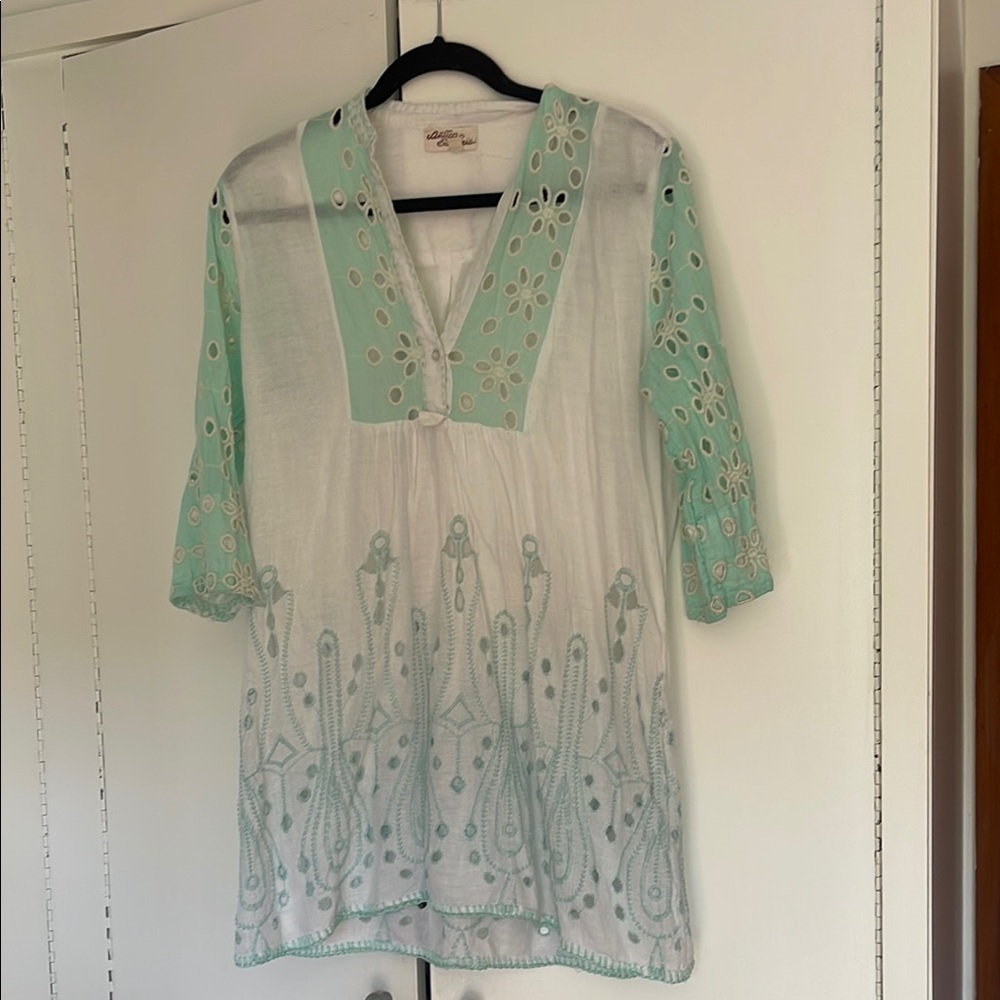 Antica Sartoria Mint Green Embroidered Tunic